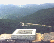 View of Devil's Courthouse Overlook from the summit of Devil's Courthouse Trail