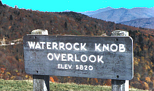 Sign at the Waterrock Knob Parking Area